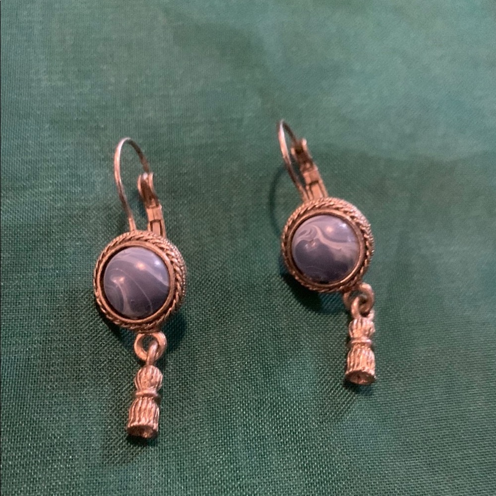 Vintage Silver and Blue Sodalite Earrings